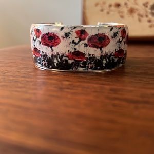 Rustic Cuff 1.0 “Poppy Field” on silver Bracelet Cuff